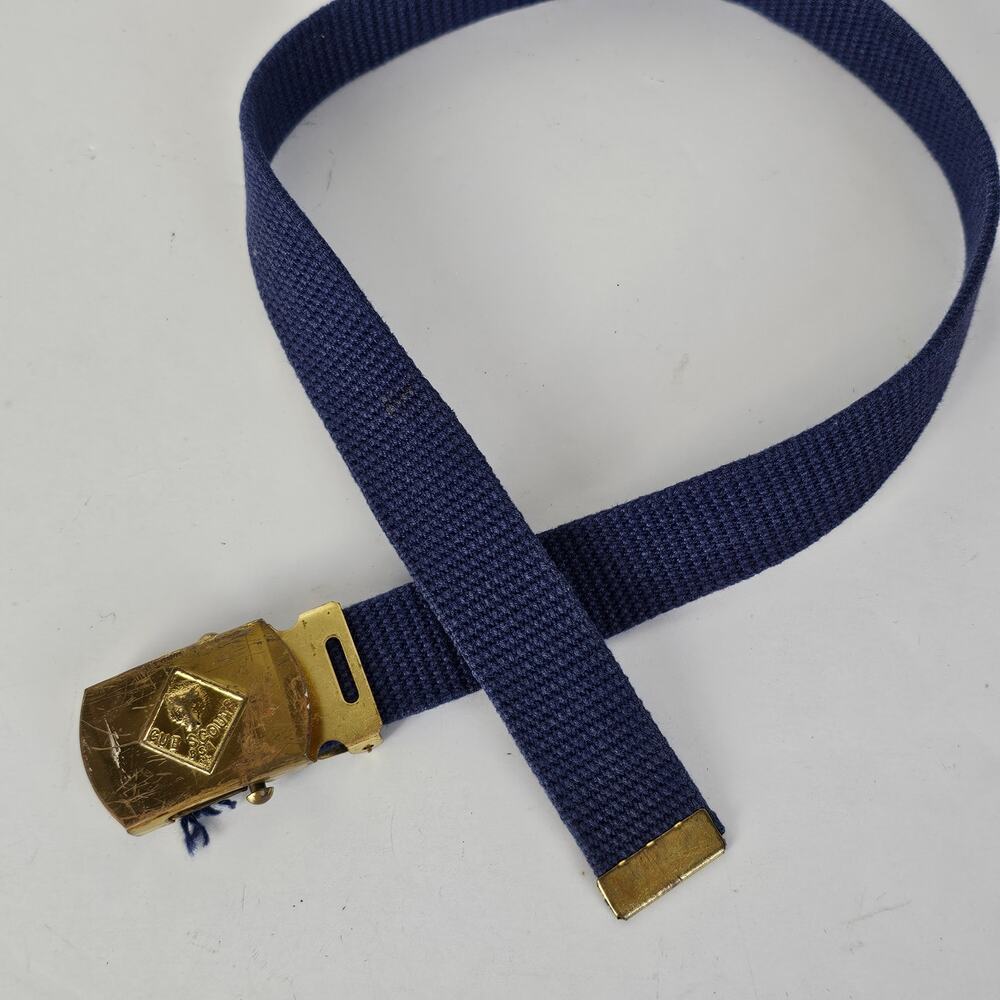 VTG 1970s blue Cub Scout belt brass buckle 26.5"